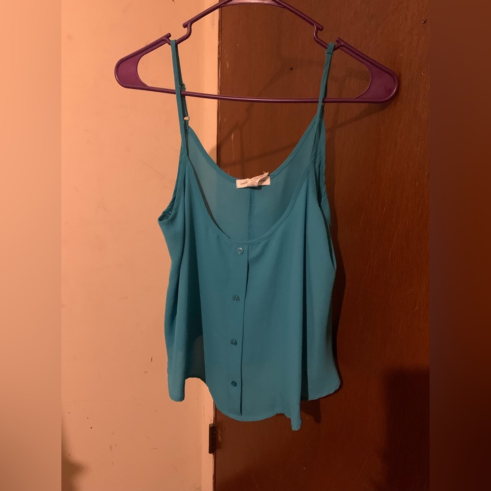 blue buttoned cami tank